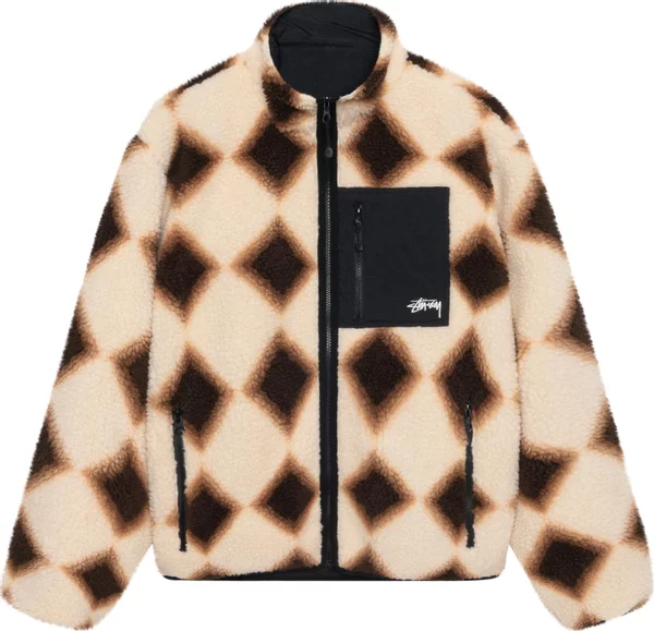 STUSSY - Men Sherpa Reversible Diamond Jacket