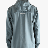 Blue jacket worn by a person, showing the jacket's fit