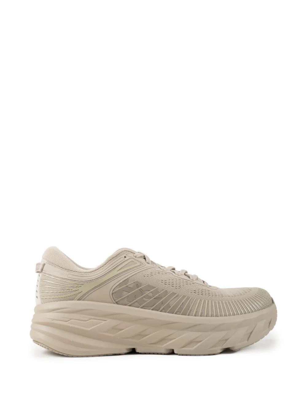 Tan shoes, side view