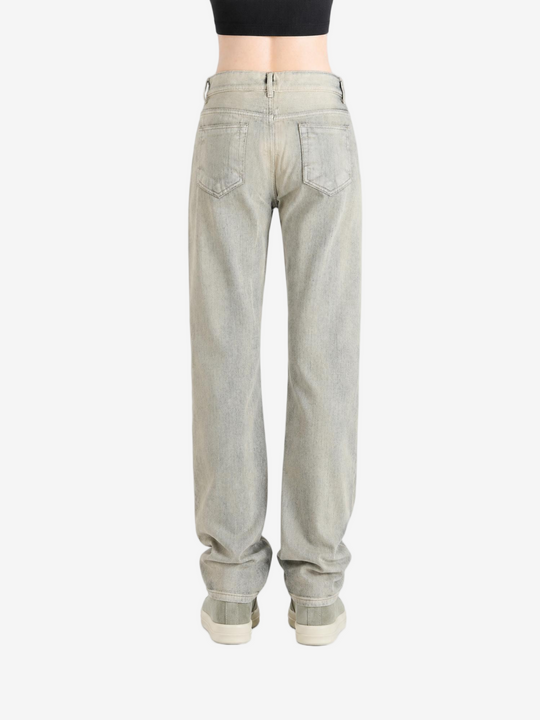 Grey pants, full body view