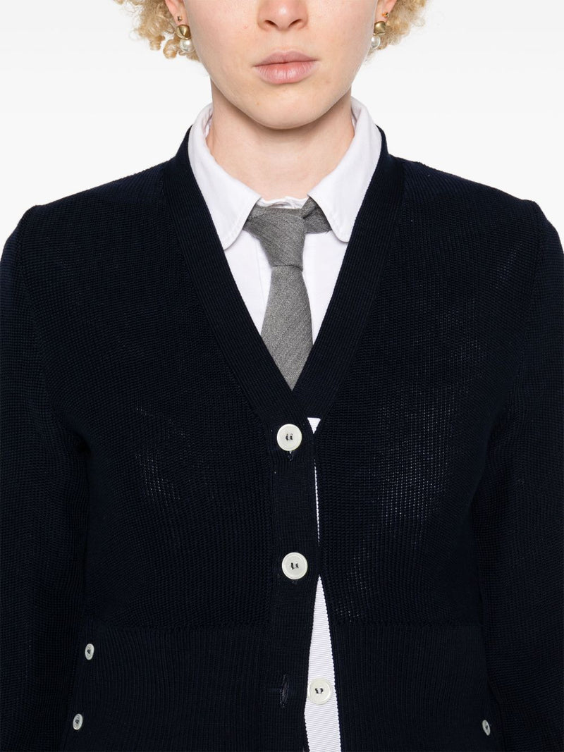 THOM BROWNE - Women Textured Stitch Classic Cardigan