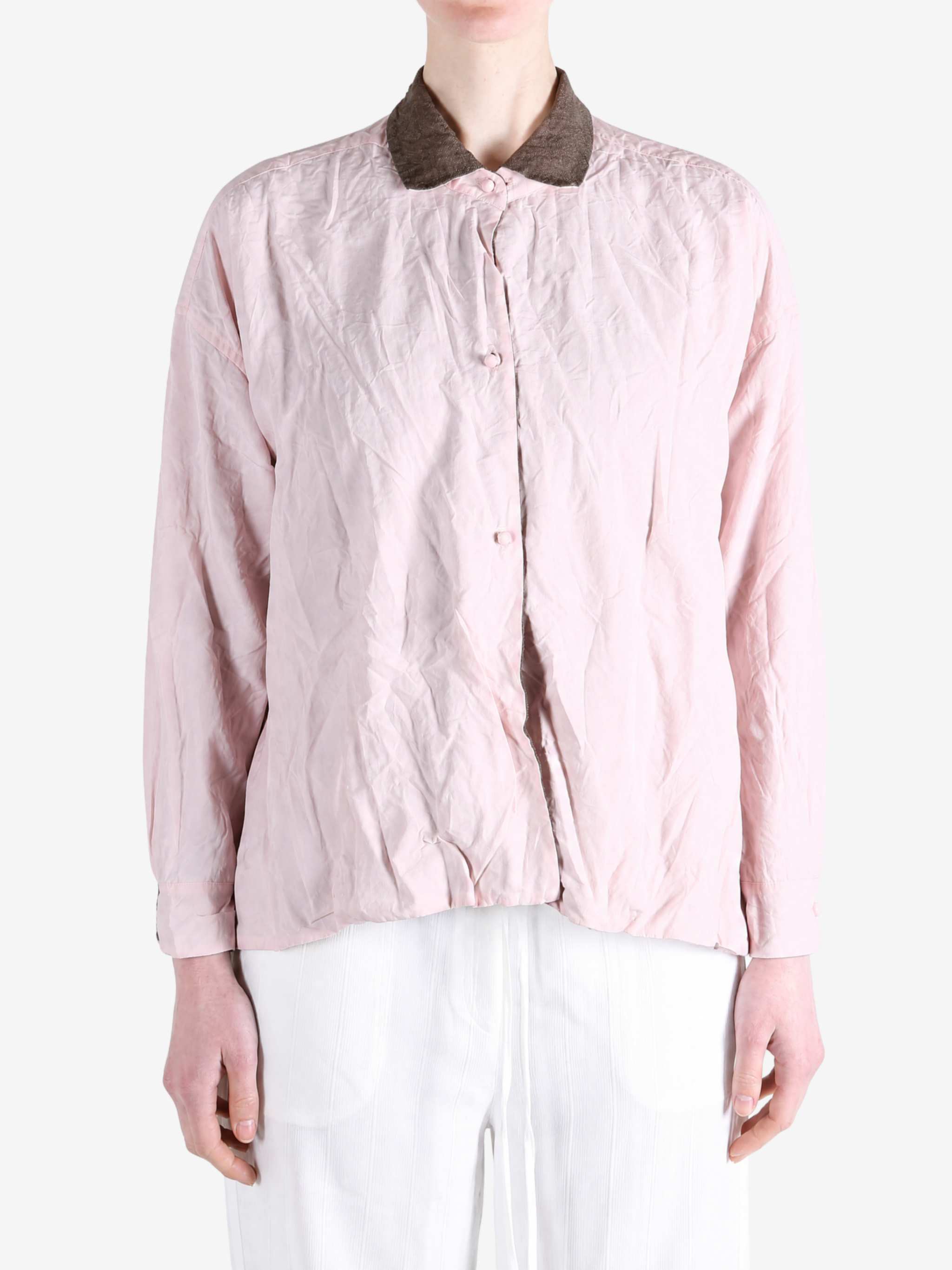 Pink shirt, full body view