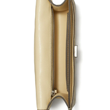 tan bag, inside view