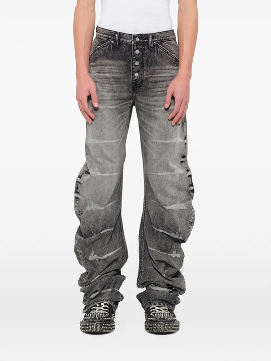 Grey pants, full body view