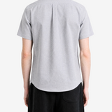 Blue shirt, full body view