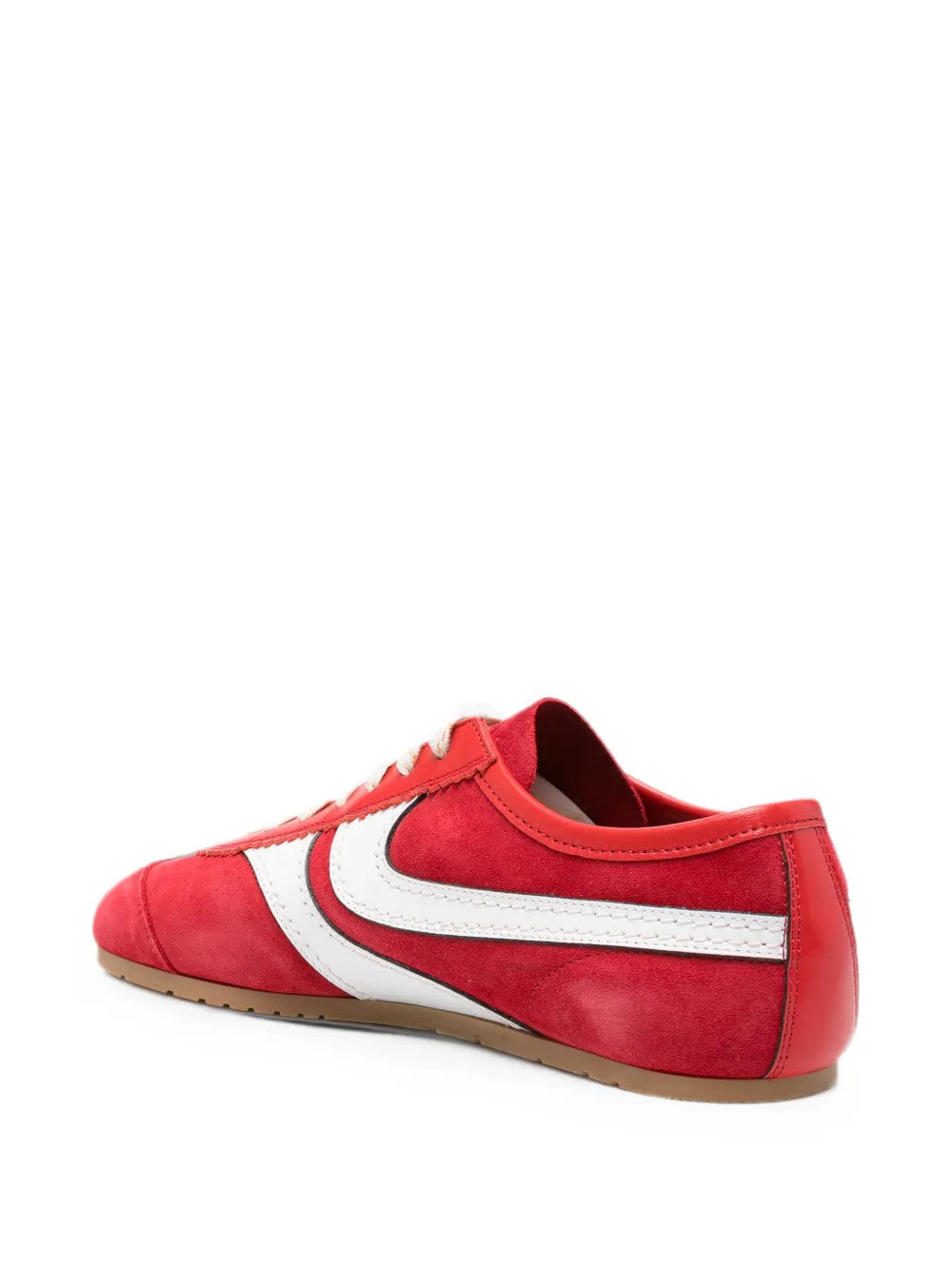 Red shoes, side view