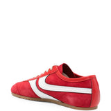 Red shoes, side view