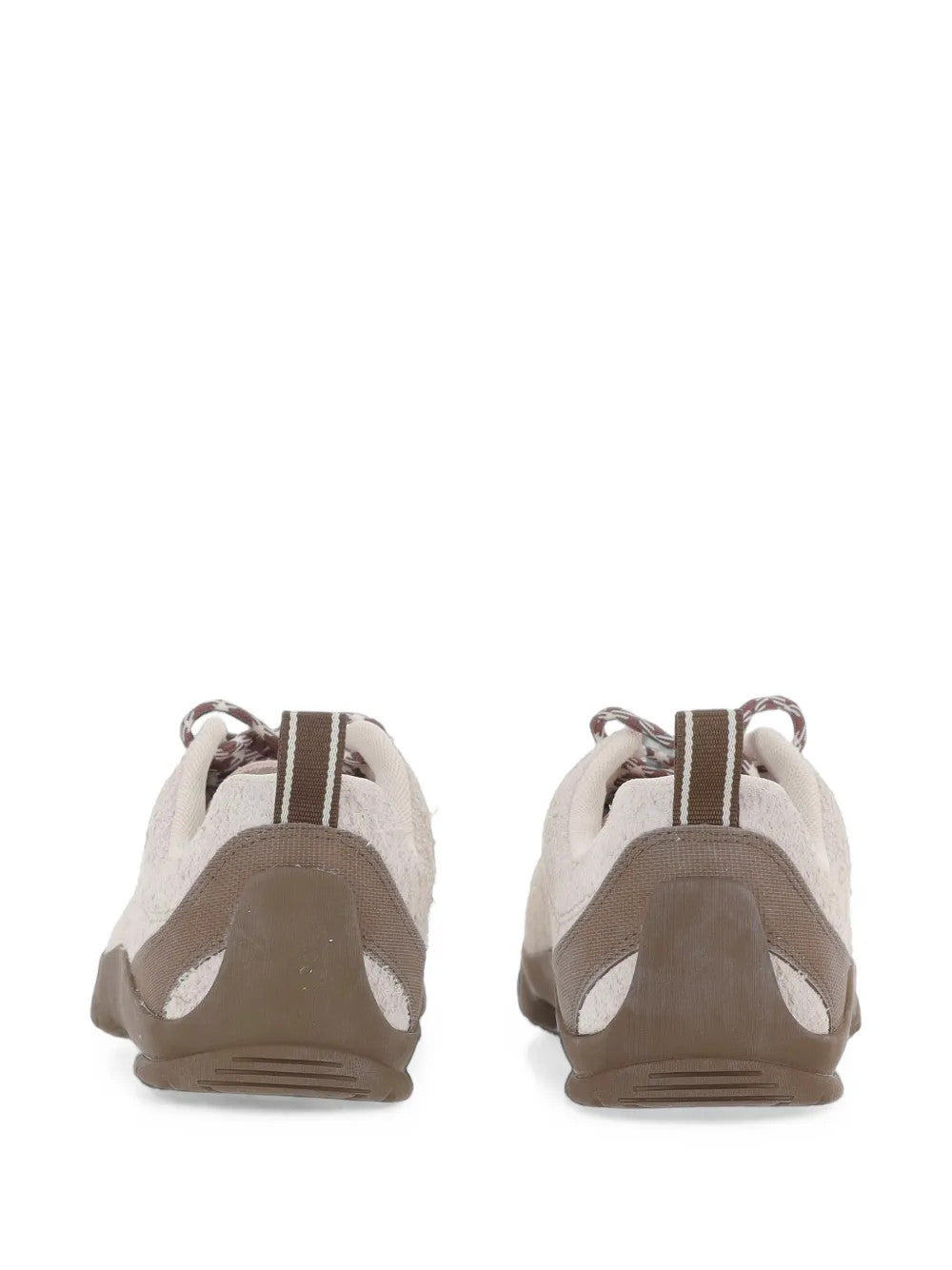 Tan shoes, back view