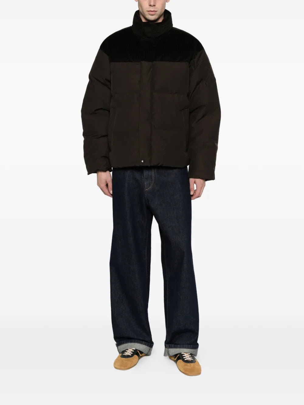 Brown jacket, full body view