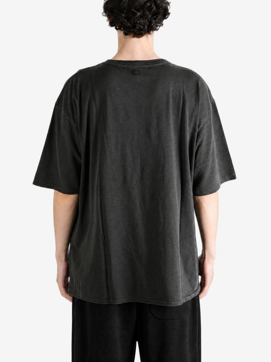 Black t-shirt, full body view