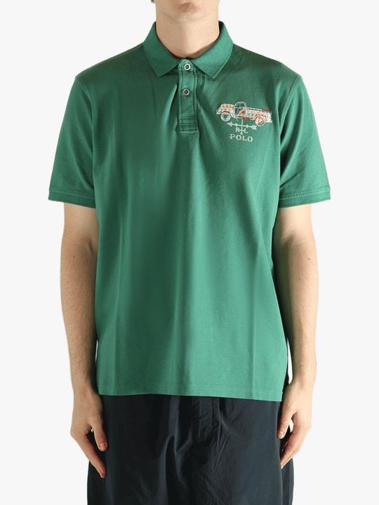 Green t-shirt  worn by a person, showing the t-shirt's fit