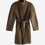 Brown coat, front view