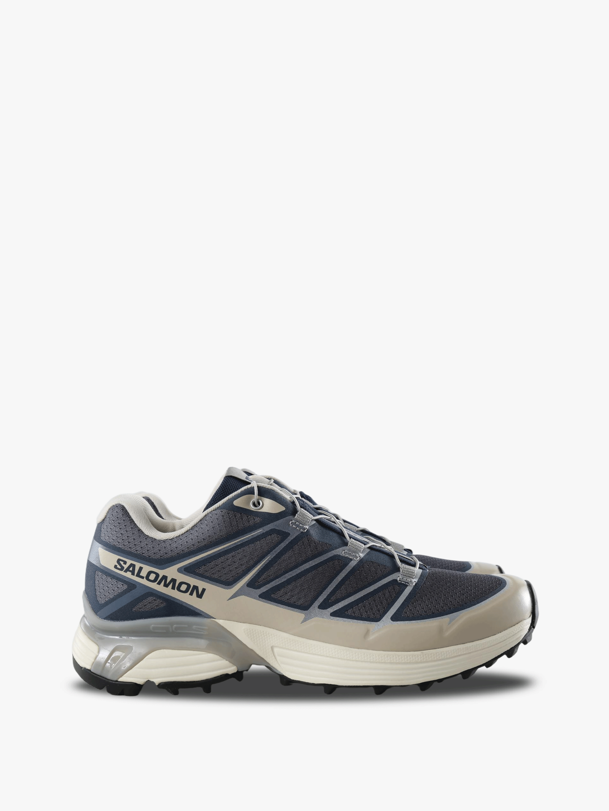 Navy shoes, side view