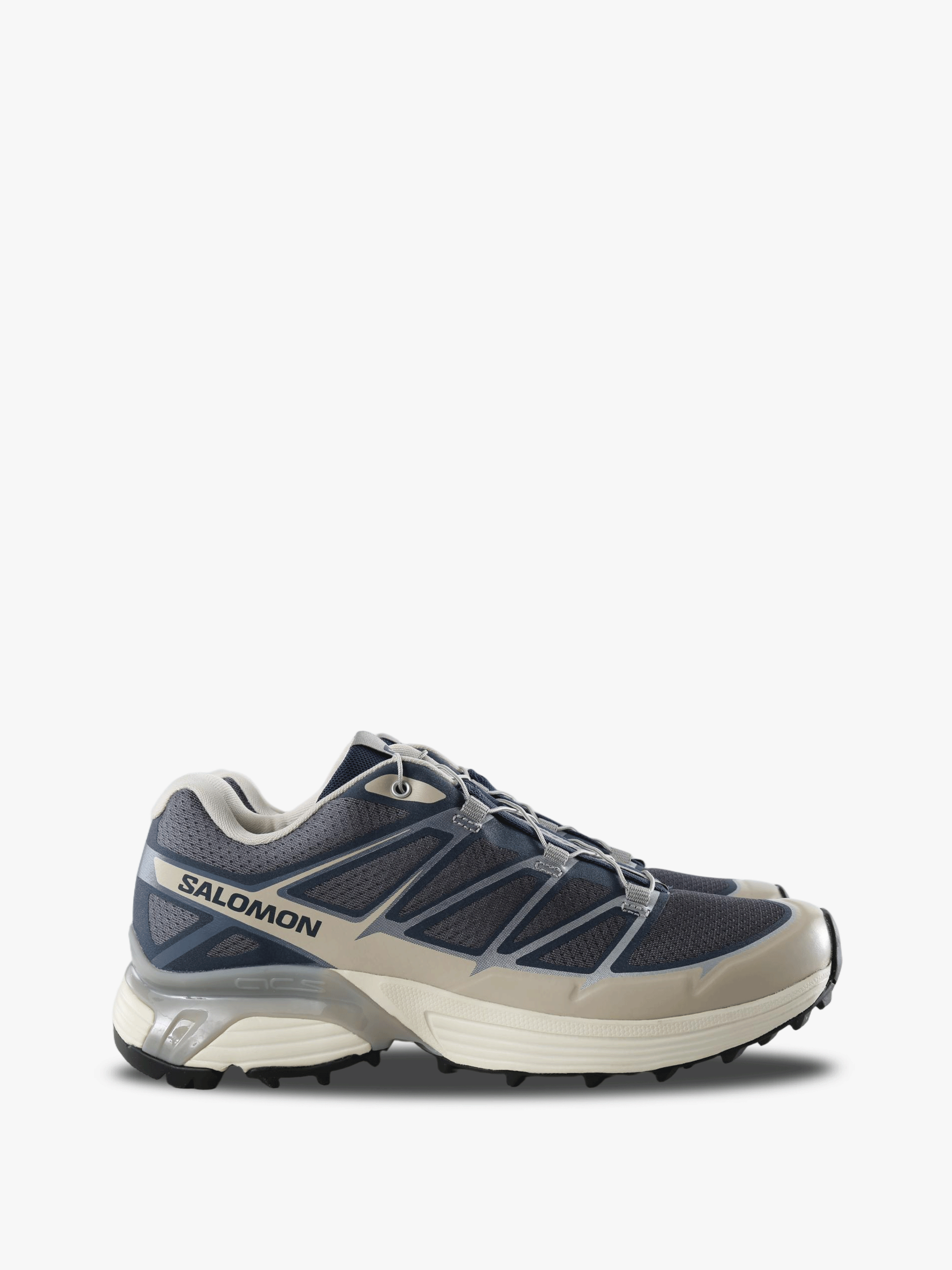 Navy shoes, side view