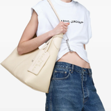 Tan bag, front view