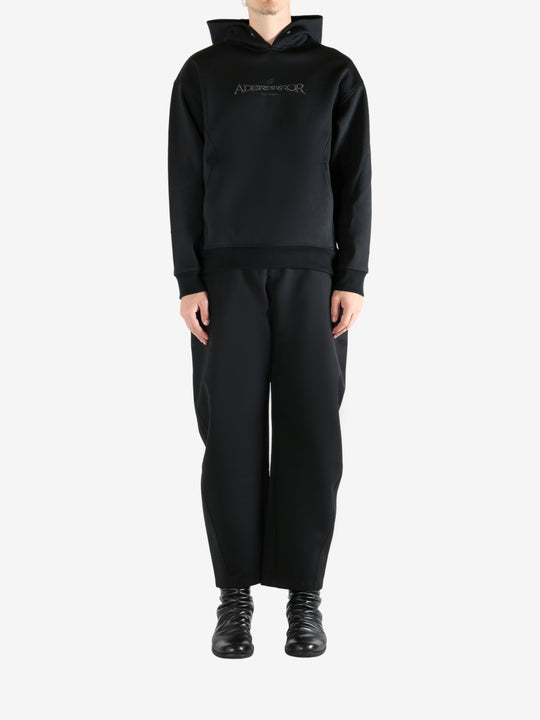 Black hoodie, full body view