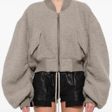 Grey jacket, full body view