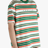 Green t-shirt worn by a person, showing the t-shirt's fit