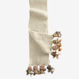 White scarves, front view