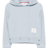 blue hoodie, front view