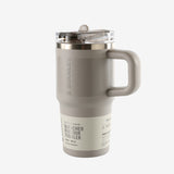 Grey tumbler, front view