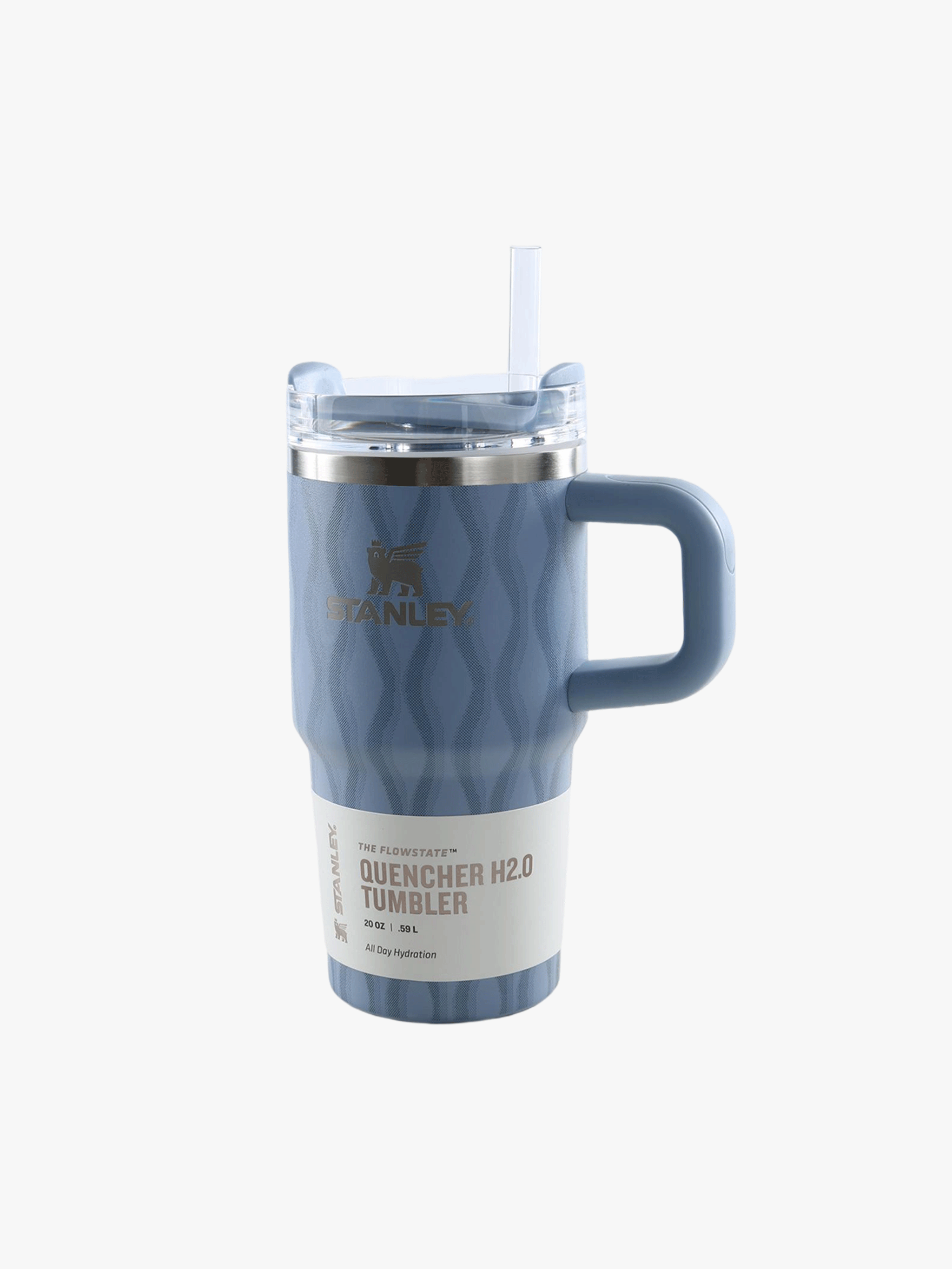 Blue tumbler, front view