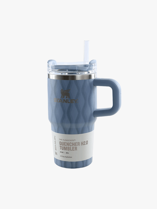 Blue tumbler, front view