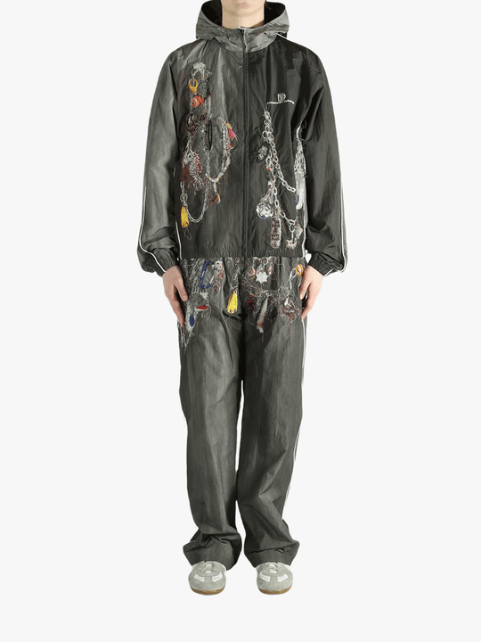 Grey jacket, full body view