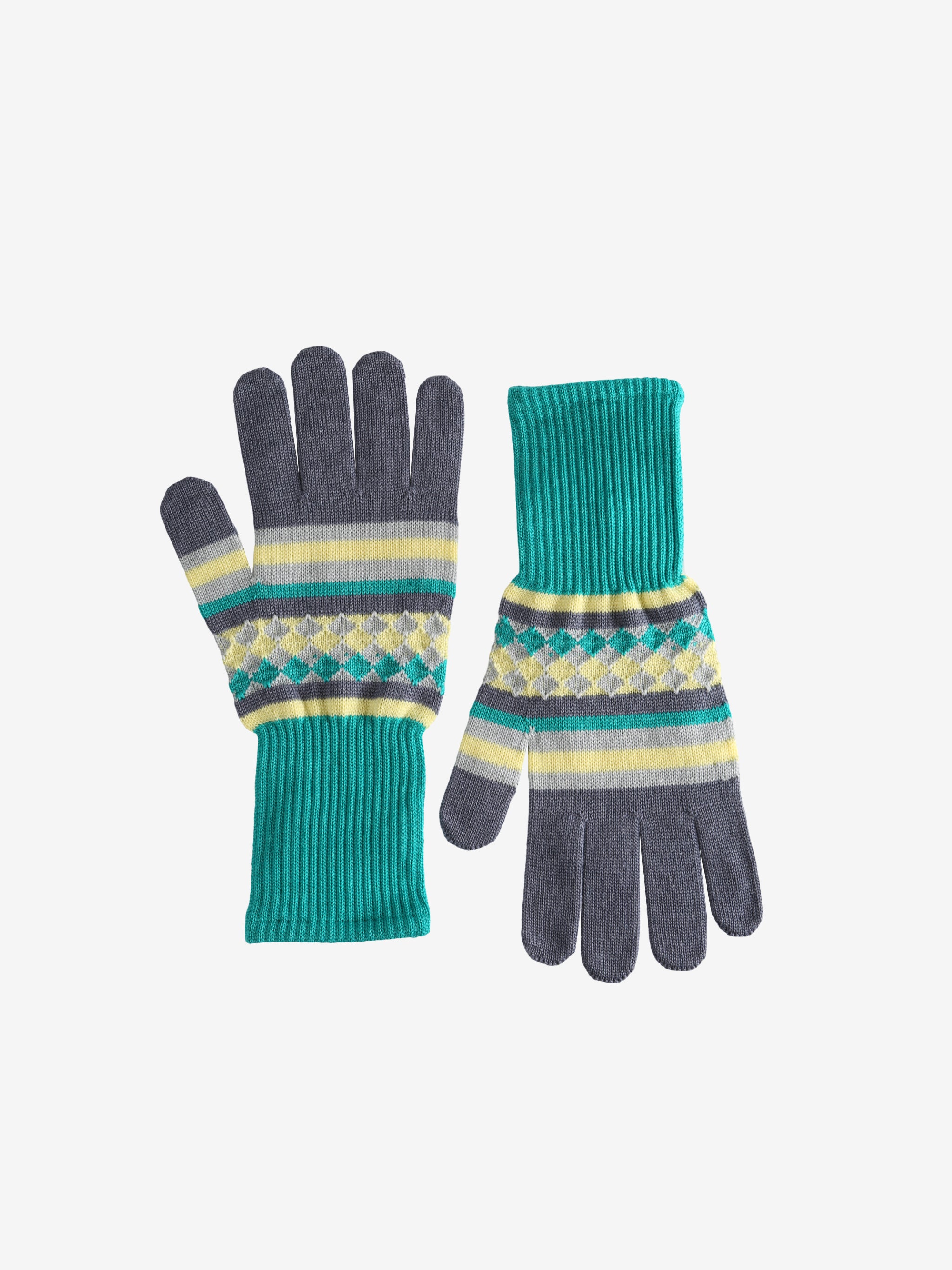 Grey gloves, front view