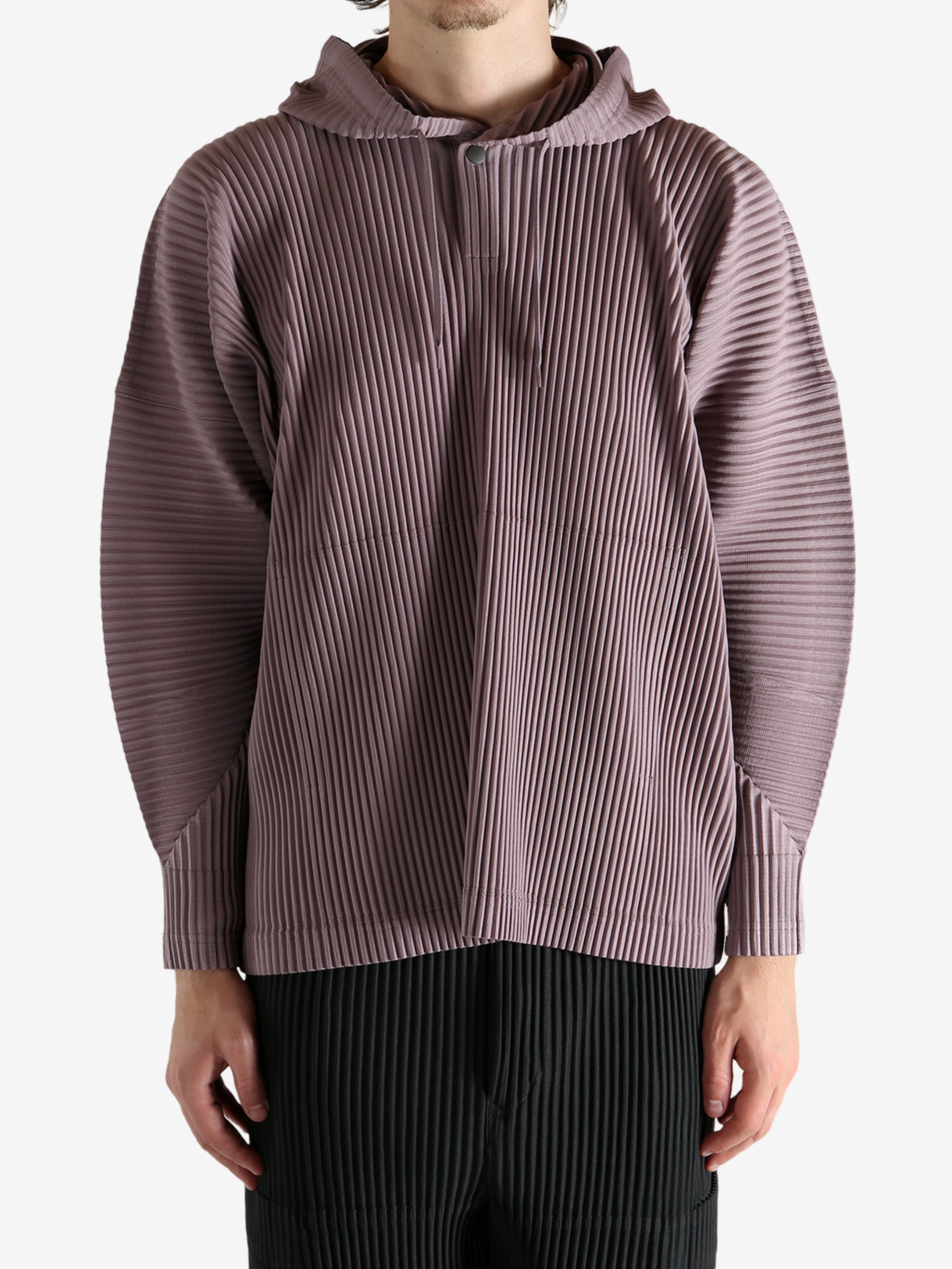 Purple hoodies worn by a person, showing the hoddie's fit