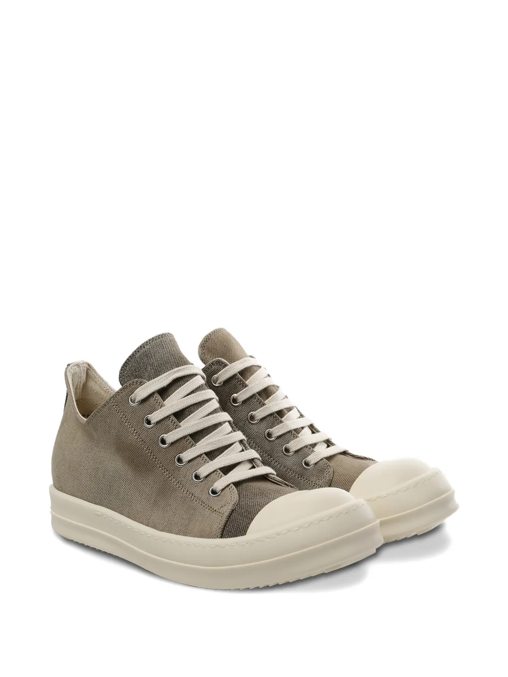 Tan sneakers, side view
