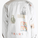 Grey jacket worn by a person, showing the jacket's fit