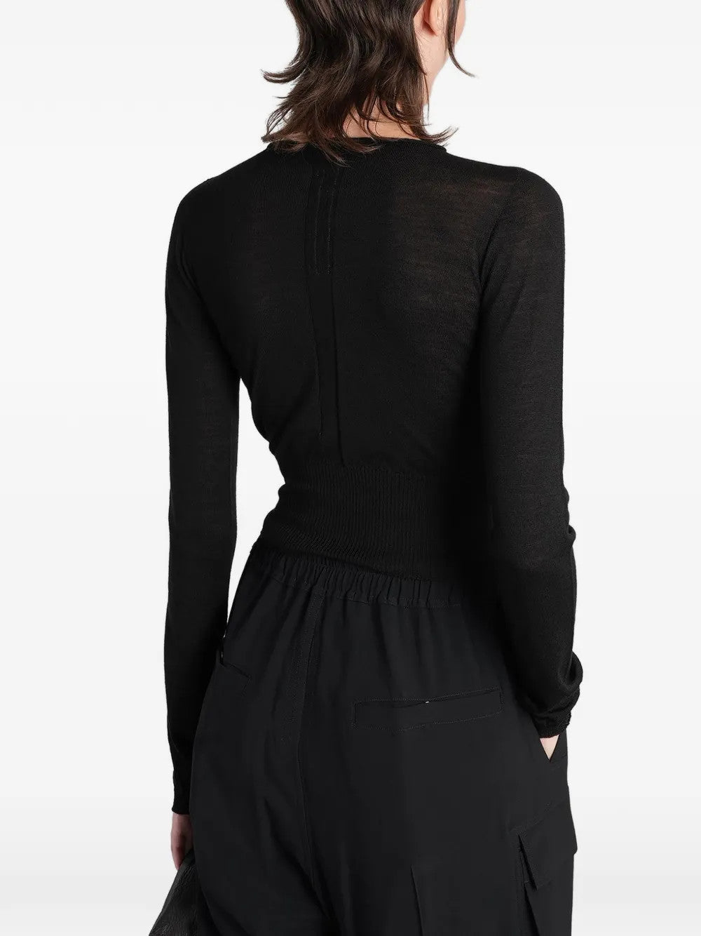 Black top, full body view