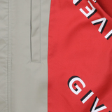 Close up of the tan jacket, showing texture of the wool fabric