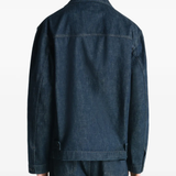 Blue jacket worn by a person, showing the jacket's fit