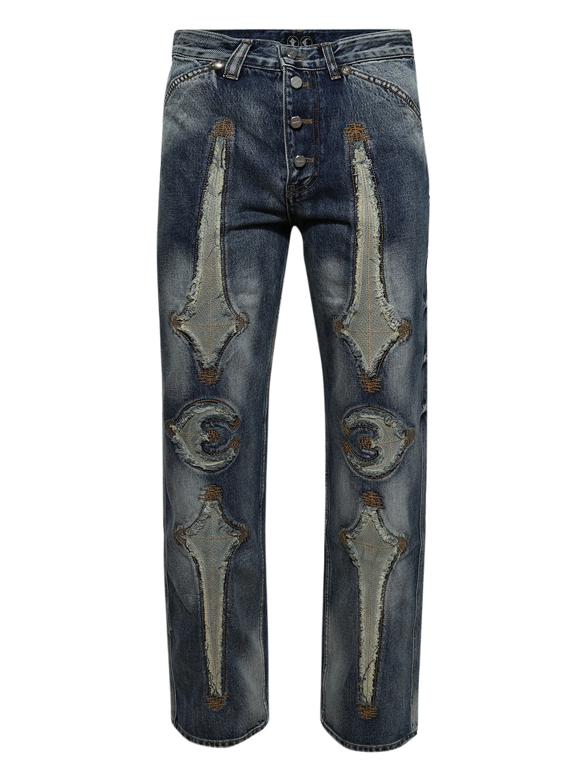 THUG CLUB - Men TC Bone Leather Denim Pants – Atelier New York