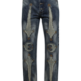 blue jeans , front view