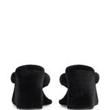 Black sandals, back view