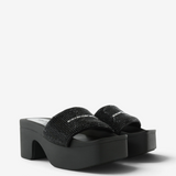 Black sandals, front view