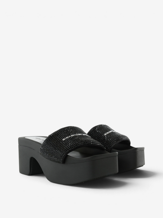 Black sandals, front view