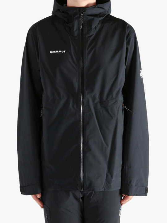 Black jacket worn by a person, showing the jacket fit