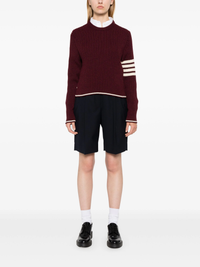 THOM BROWNE Women Baby Cable Cropped Crew Neck Pullover