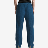 Blue pants, full body view