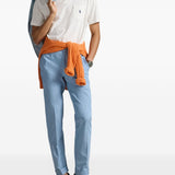 Blue t-shirt, full body view