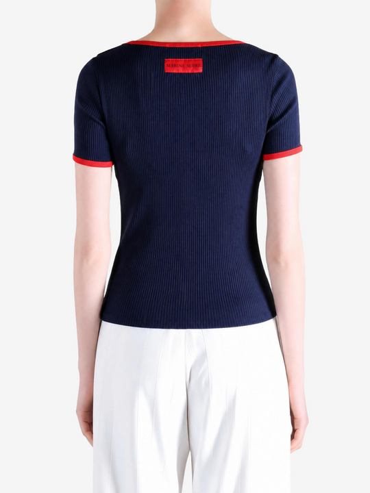Navy t-shirt, front view