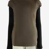 Brown dress worn by a person, showing  the dress's fit