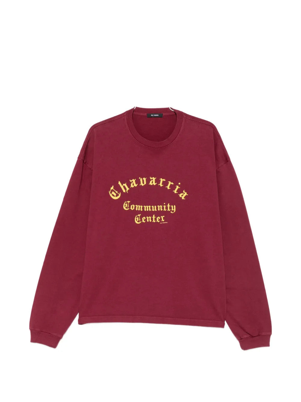 Burgundy t-shirt, front view
