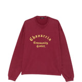 Burgundy t-shirt, front view
