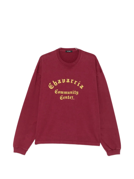 Burgundy t-shirt, front view