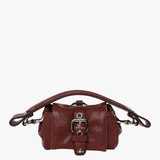 Burgundy bag, front view